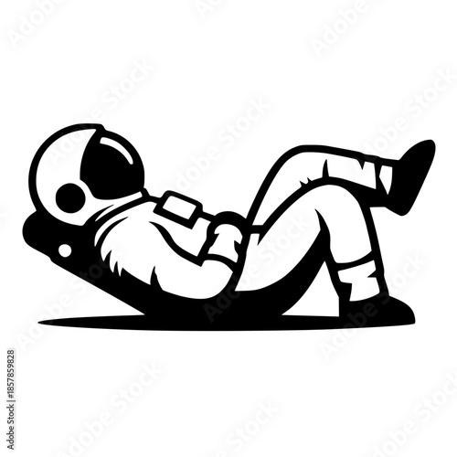 Lazy astronaut silhouette