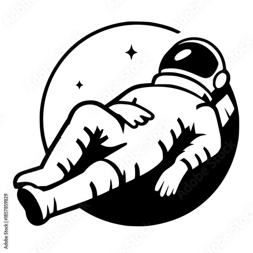 Lazy astronaut silhouette