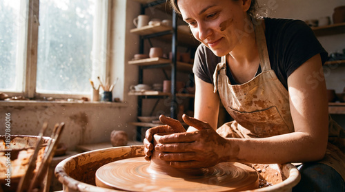 A portrait of a female ceramic artist 