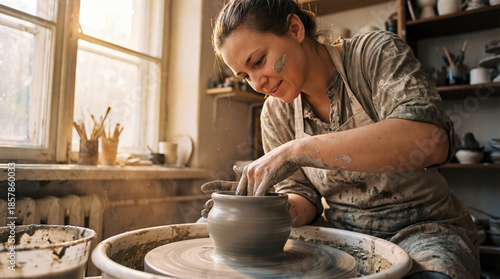 A portrait of a female ceramic artist 