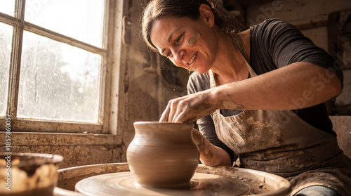 A portrait of a female ceramic artist 
