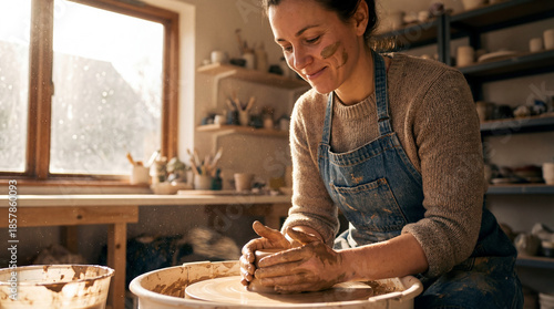 A portrait of a female ceramic artist 