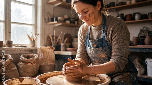 A portrait of a female ceramic artist 