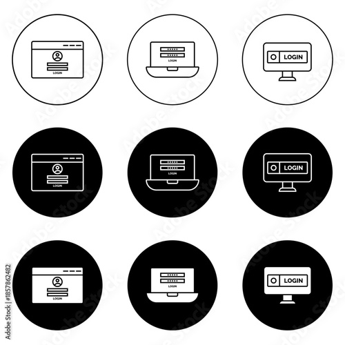 Login Icon Set – Sign In, Authentication, User Access and Secure Account Icons