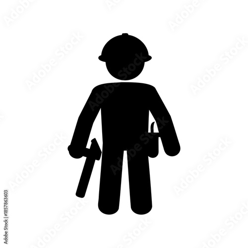 silhouette of a construction-worker