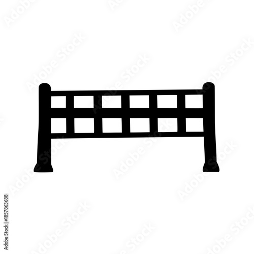 Stylized silhouette of a volleyball or tennis net for court sports