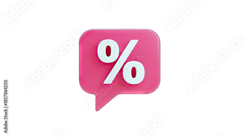 Percentage Symbol in a Speech Bubble on White Background