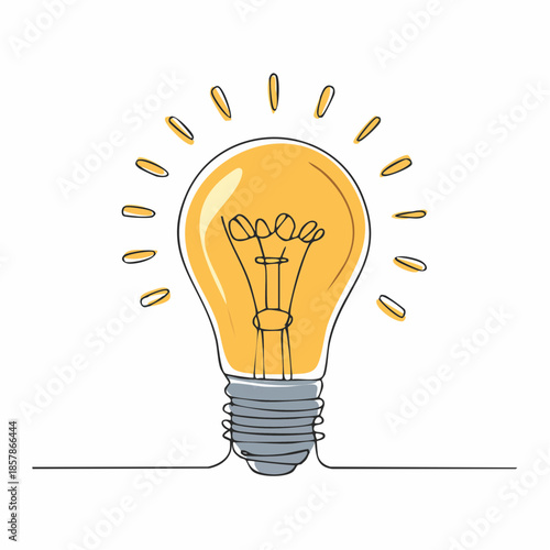 Illuminating innovation: a minimalist depiction of an incandescent light bulb idea