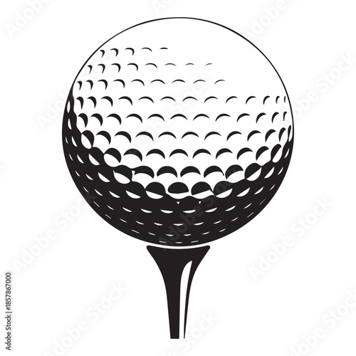 Golf Ball on Tee Silhouette Sports Illustration