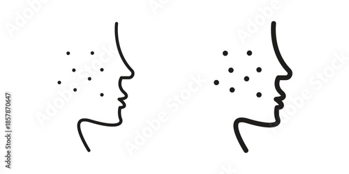 Acne icons. silhouette icon vector flat illustration on white background. line art icons