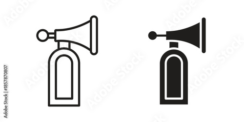 Air horn icons. silhouette icon vector flat illustration on white background. line art icons