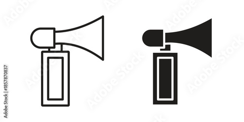 Air horn icons. silhouette icon vector flat illustration on white background. line art icons
