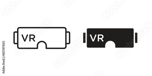 AR headset icons. silhouette icon vector flat illustration on white background. line art icons