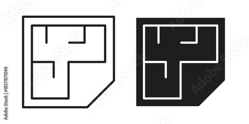 Architecture plan icons. silhouette icon vector flat illustration on white background. line art icons