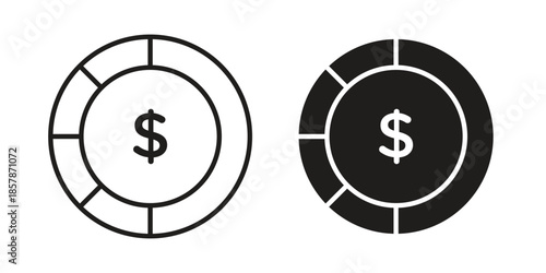 Asset allocation icons. silhouette icon vector flat illustration on white background. line art icons