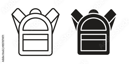 Backpack icons. silhouette icon vector flat illustration on white background. line art icons