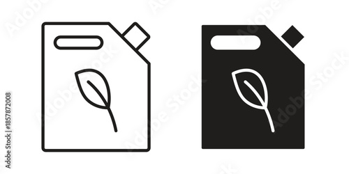 Biofuel canister icons. silhouette icon vector flat illustration on white background. line art icons
