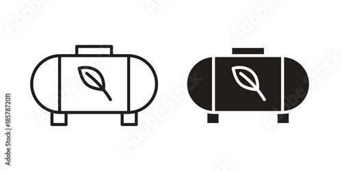 Biogas icons. silhouette icon vector flat illustration on white background. line art icons