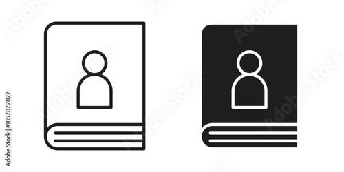 Biography icons. silhouette icon vector flat illustration on white background. line art icons