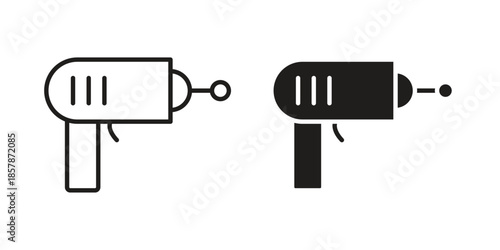 Blaster icons. silhouette icon vector flat illustration on white background. line art icons