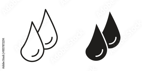 Blood drops icons. silhouette icon vector flat illustration on white background. line art icons