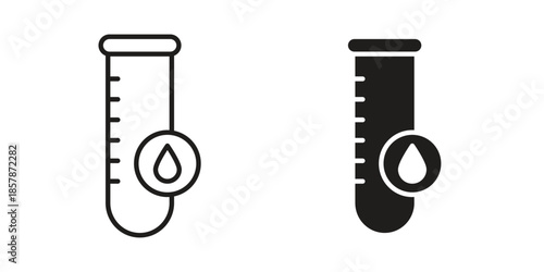 Blood test icons. silhouette icon vector flat illustration on white background. line art icons