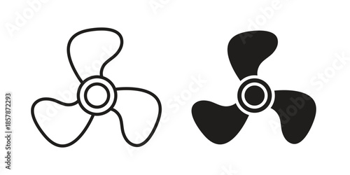 Boat screw icons. silhouette icon vector flat illustration on white background. line art icons