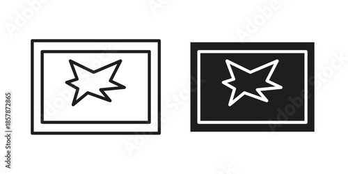 Broken window icons. silhouette icon vector flat illustration on white background. line art icons