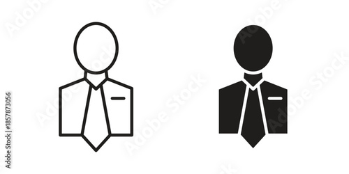 Businessman icons. silhouette icon vector flat illustration on white background. line art icons