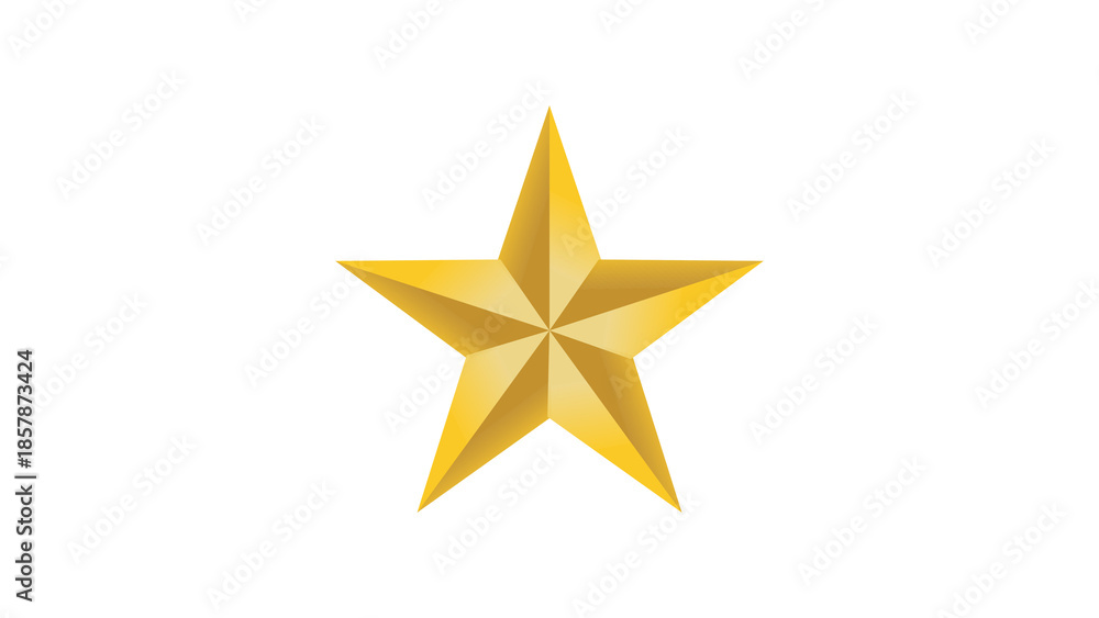 Fototapeta premium Shiny Golden Five-Pointed Star Icon on Black Background Representing Success, Quality, and Achievement