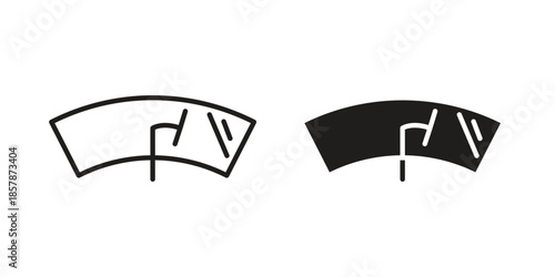 car windscreen icons. silhouette icon vector flat illustration on white background. line art icons