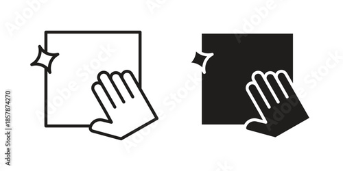 Clean icons. silhouette icon vector flat illustration on white background. line art icons