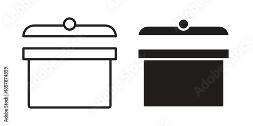 Cooking pot icons. silhouette icon vector flat illustration on white background. line art icons