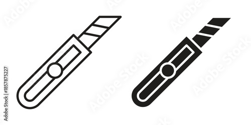 Cutter icons. silhouette icon vector flat illustration on white background. line art icons