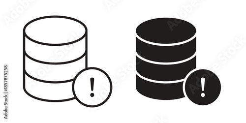 Data loss icons. silhouette icon vector flat illustration on white background. line art icons
