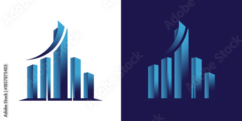 growth build. tax building. invest logo vector icon