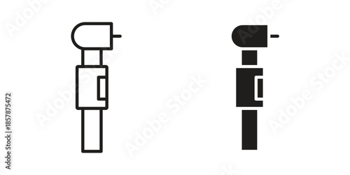 Dental drill icons. silhouette icon vector flat illustration on white background. line art icons