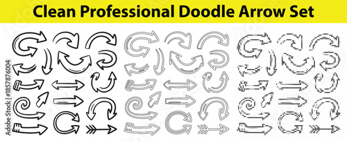 Doodle arrow icons set for design elements