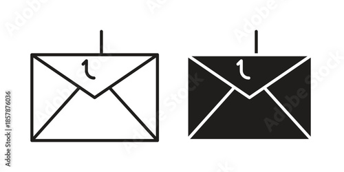 Email phishing icons. silhouette icon vector flat illustration on white background. line art icons