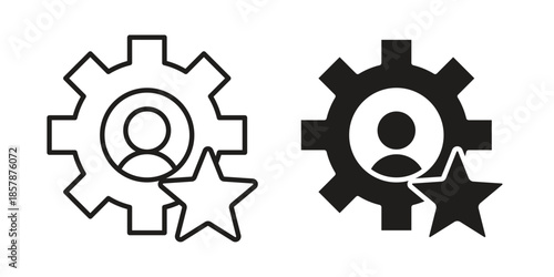 Employee skills icons. silhouette icon vector flat illustration on white background. line art icons