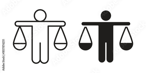 Ethics icons. silhouette icon vector flat illustration on white background. line art icons