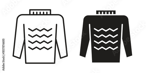 Female sweater icons. silhouette icon vector flat illustration on white background. line art icons