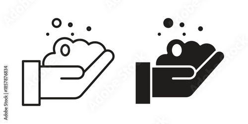 Foam icons. silhouette icon vector flat illustration on white background. line art icons
