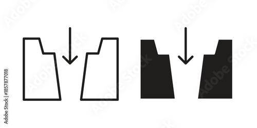 Gap icons. silhouette icon vector flat illustration on white background. line art icons