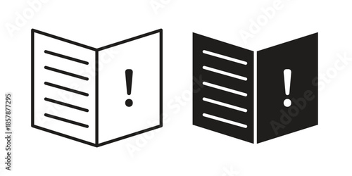 guide book icons. silhouette icon vector flat illustration on white background. line art icons