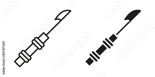 Harpoon icons. silhouette icon vector flat illustration on white background. line art icons