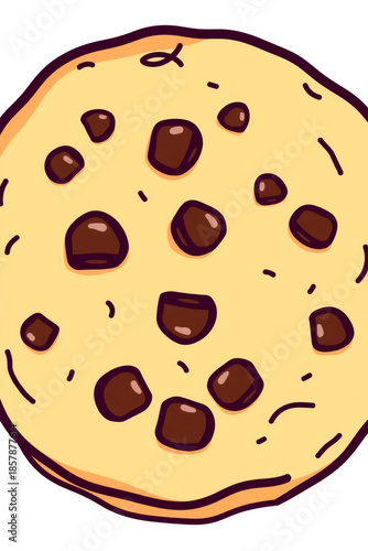 Bitten Chocolate Chip Cookie Character Icon