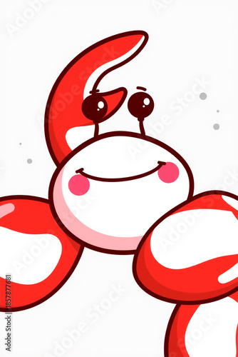 Cheerful Beach Crab Mascot Flat Design