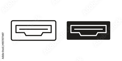 HDMI icons. silhouette icon vector flat illustration on white background. line art icons
