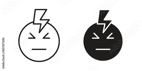 Headache icons. silhouette icon vector flat illustration on white background. line art icons